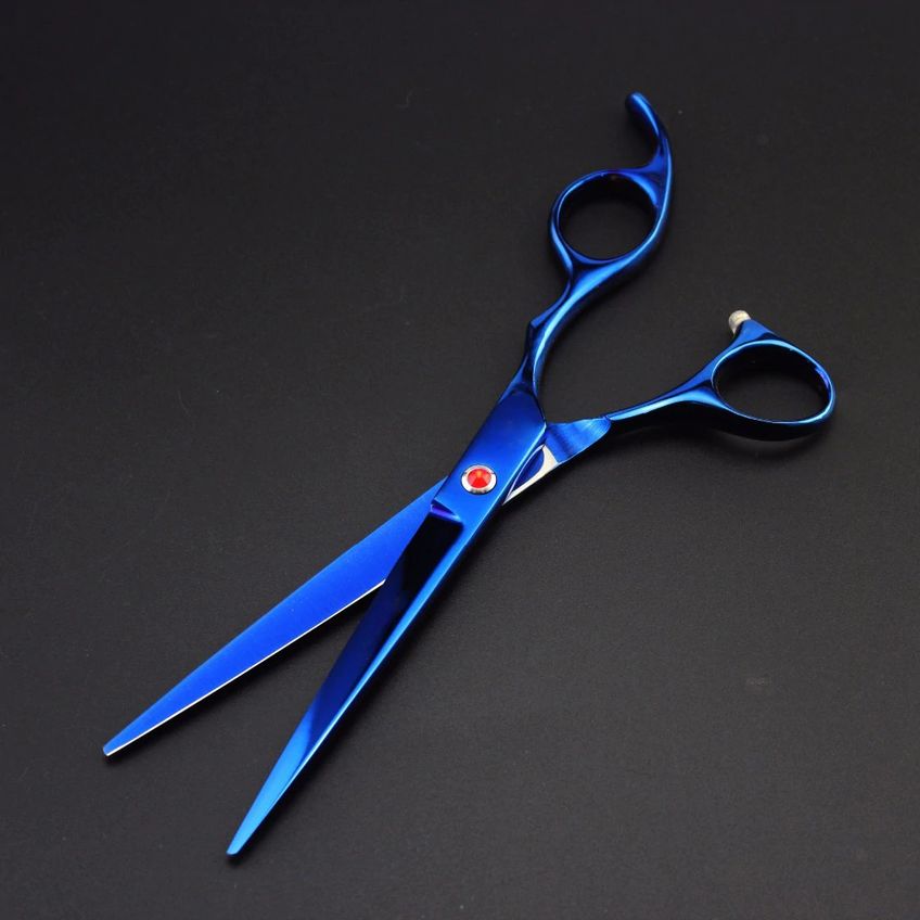 Kit 4 Tesouras + Pente Profissionais Tesoura Reta E Curva E Semi Dentada Aço 440c - Barbeiro Cabeleireiro E Pet Shop Banho e Tosa - imagem 5
