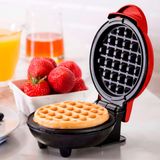 Mini Waffle Elétrica Prática Para Café Da Manhã Ideal 110v