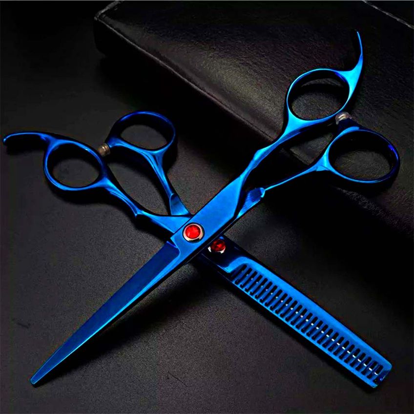 Kit Tesouras E Pente Barbearia Cabelereiro Banho E Tosa Pet Semidentada 7 Polegadas - imagem 4