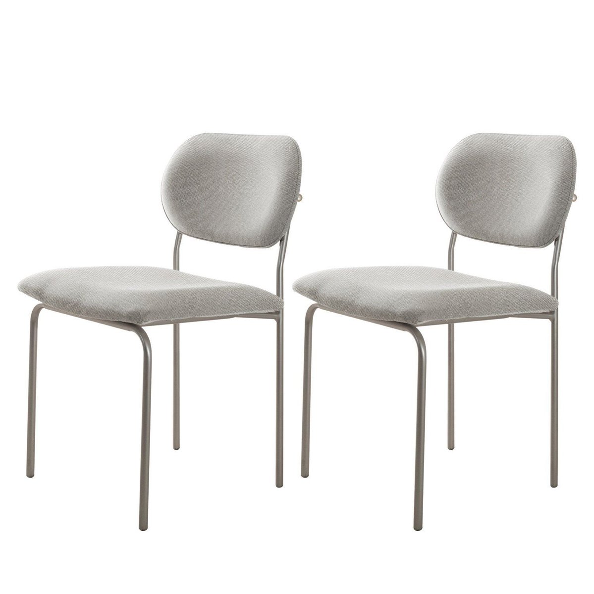 Conjunto Com 2 Cadeiras Em Metal Bless Luna / Prata