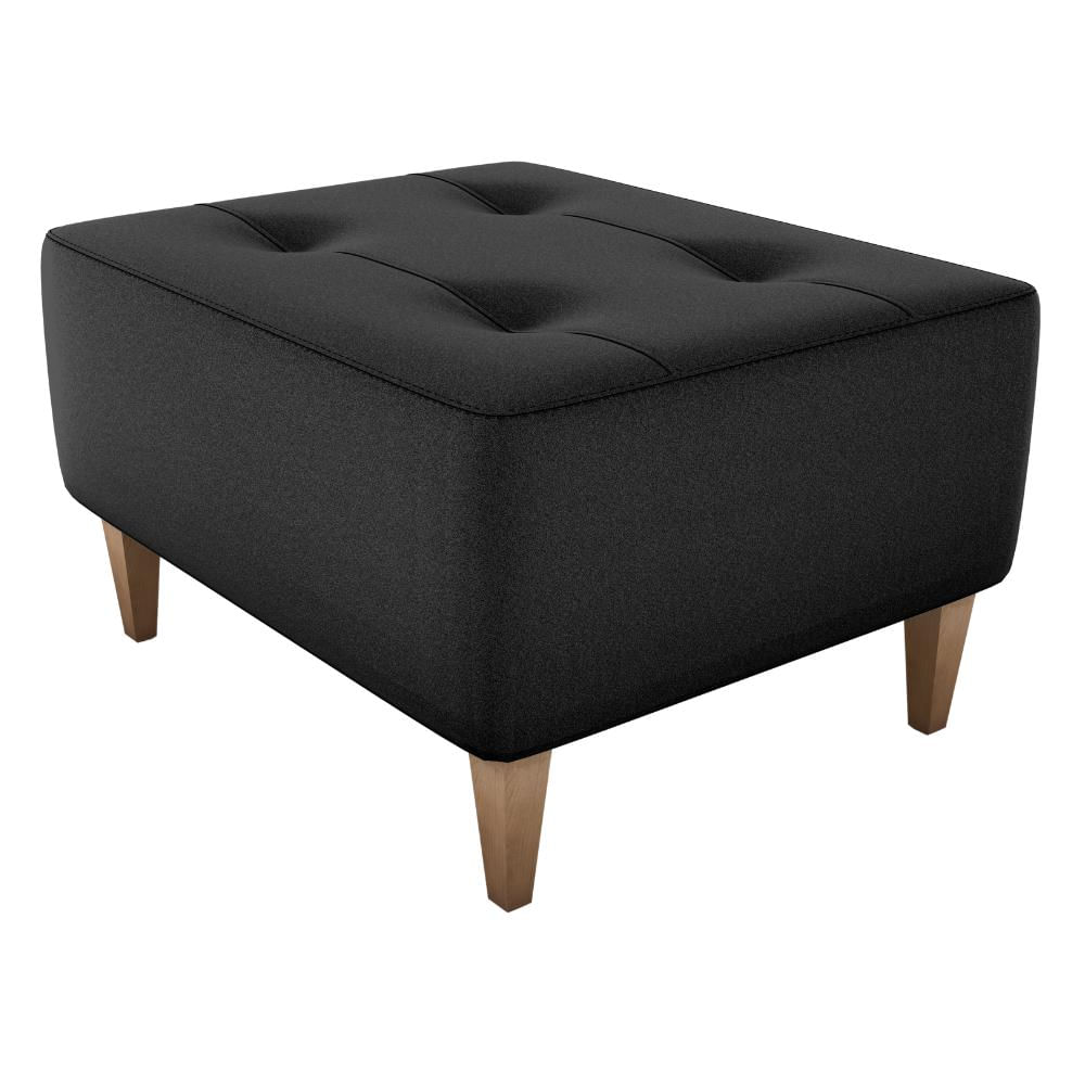 Puff Decorativa Para Sala Piva 62x52 Cm Veludo Inca Preto Milani Store