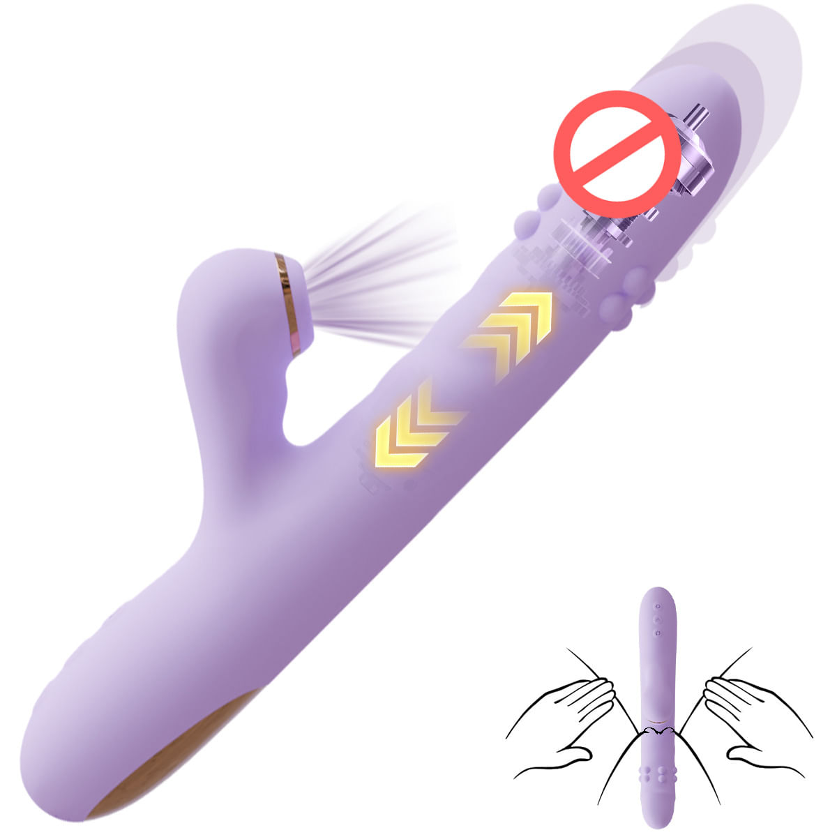 Vibrador 3 Em 1 Chupando Lambendo Dildo G-spot Thrust Rotation