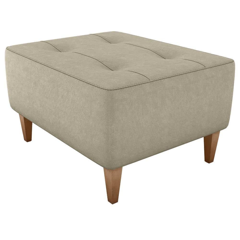 Puff Decorativa Para Sala Piva 62x52 Cm Veludo Light Bege Milani Store