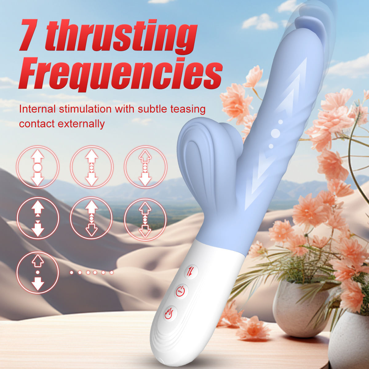 Vibrador Fox Thrusting Flapping Heating 3 Em 1 E Rabbit
