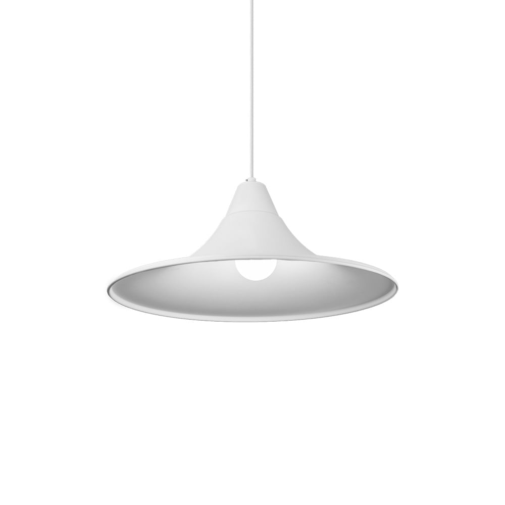 Lustre Pendente Blumenau Téo E27 Bivolt Branco Fosco