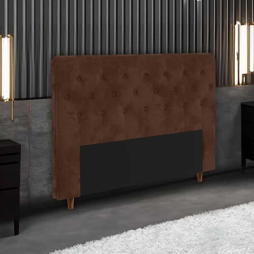 Cabeceira Para Cama Box De Solteiro Evelyn Com Revestimento Em Suede 90cm De Largura Portobel