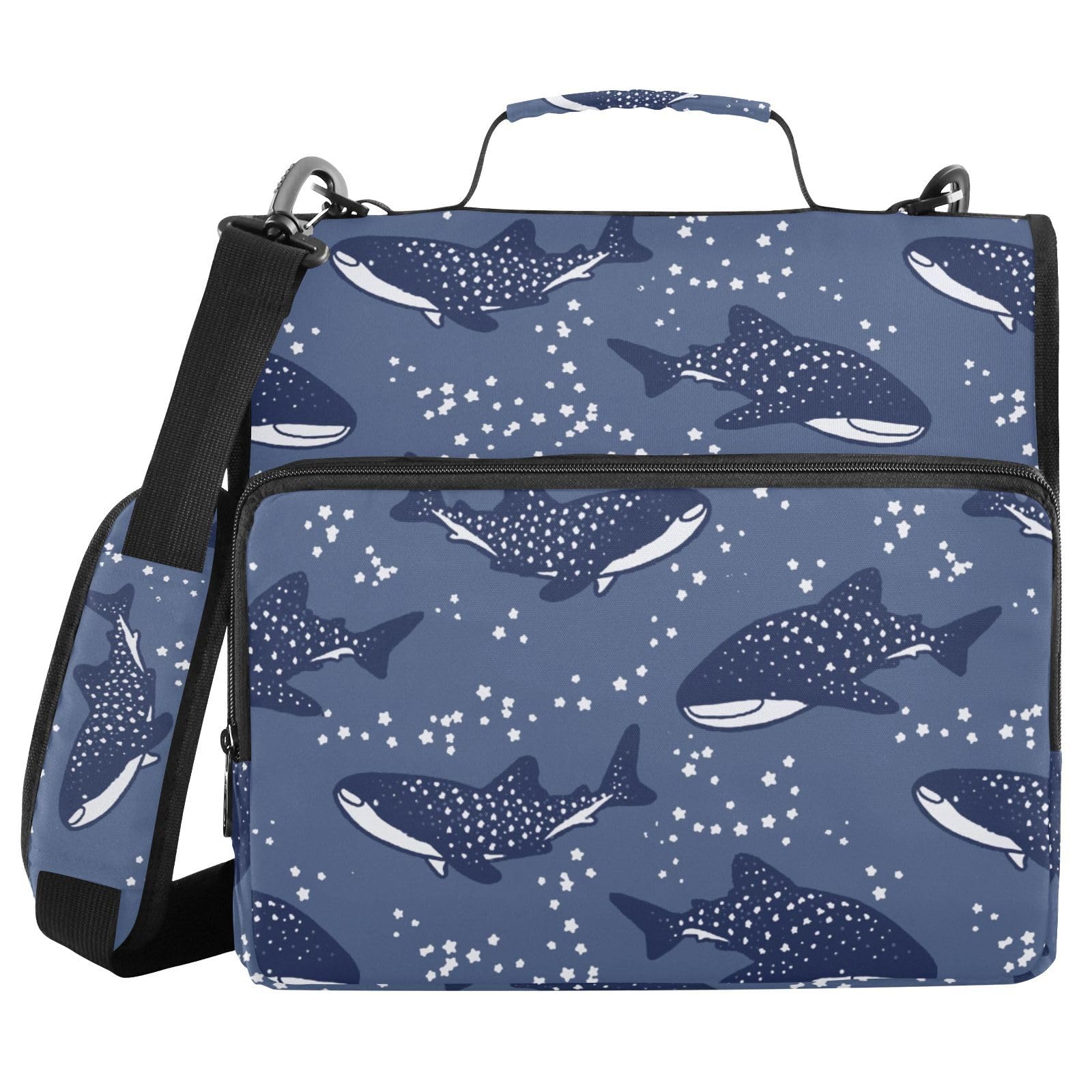 Bolsa Binder Xuwu Whale Shark De 3 Anéis Com Alça E Alça De Ombro