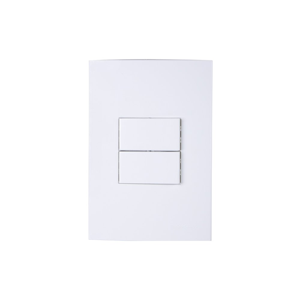 Interruptor Simples Duplo Margirius Sleek Com Placa 10a 4x2 Branco
