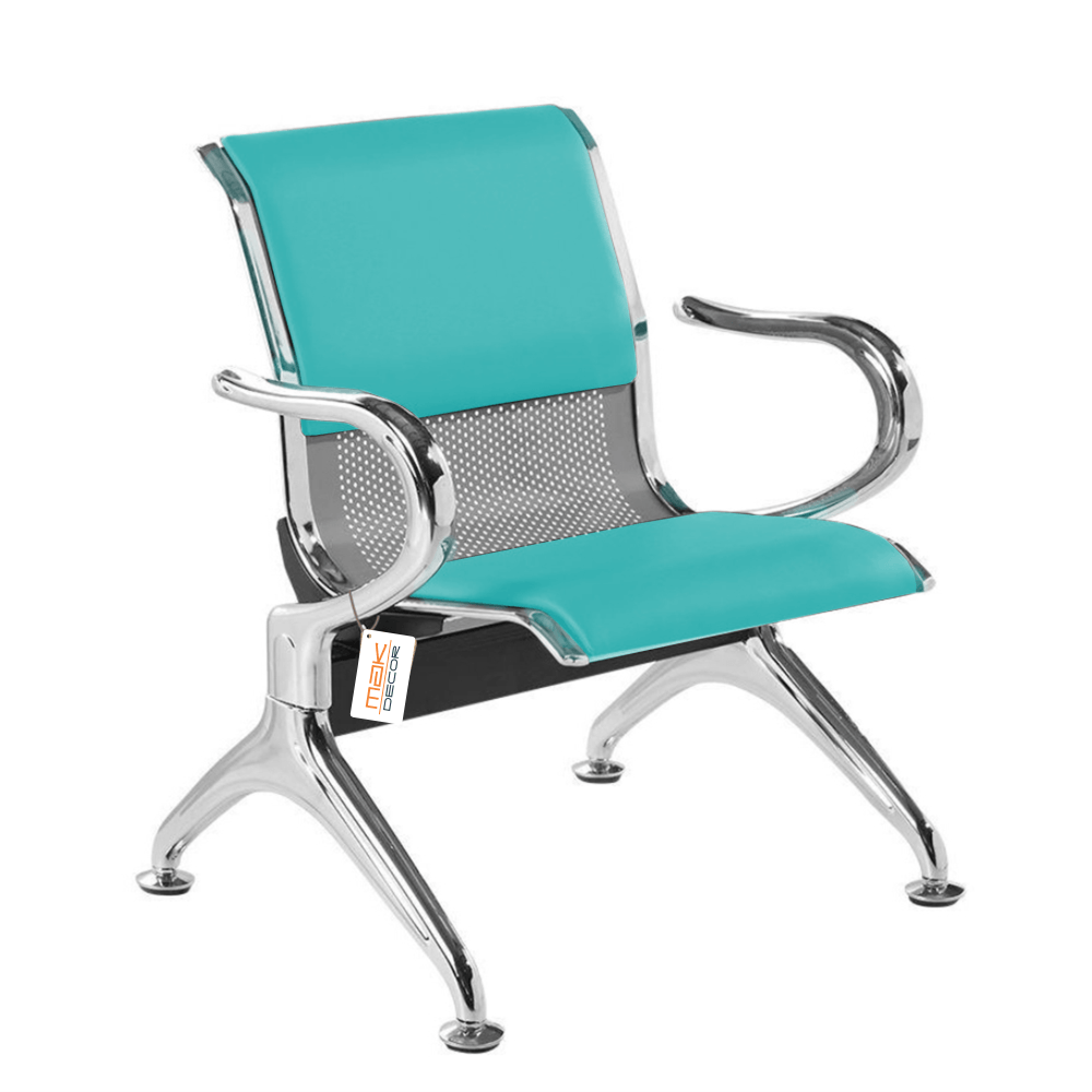 Cadeira Longarina Com Est Cromada 1 Lugar Colors - Aqua