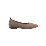 Sapatilha Feminina Em Malha Knit Tricô Bico Fino Nude Confort