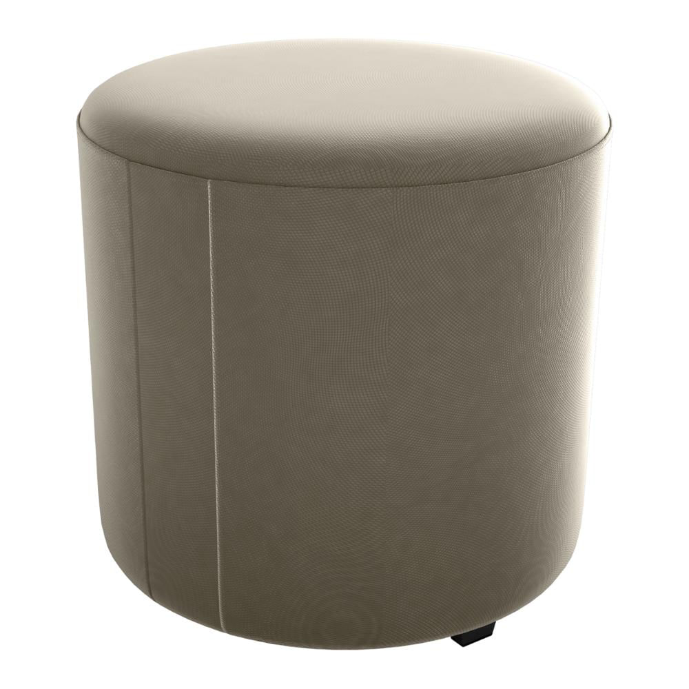 Puff Redondo Copenhage Veludo Maserati Marrom Claro Milani Store