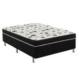 Cama Box Casal Conjugada Ortopédica Preta 5cm 138x188