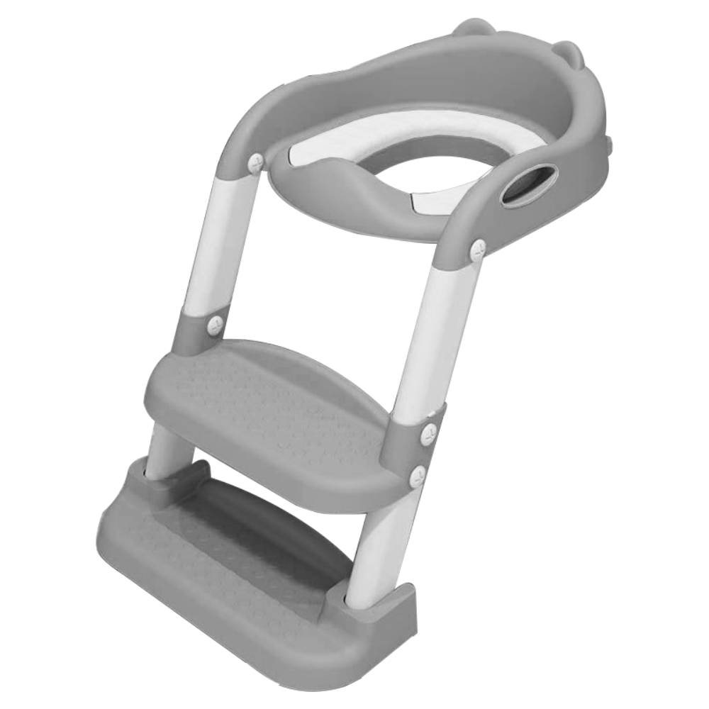 Assento Sanitário Infantil Com Escada - Cinza