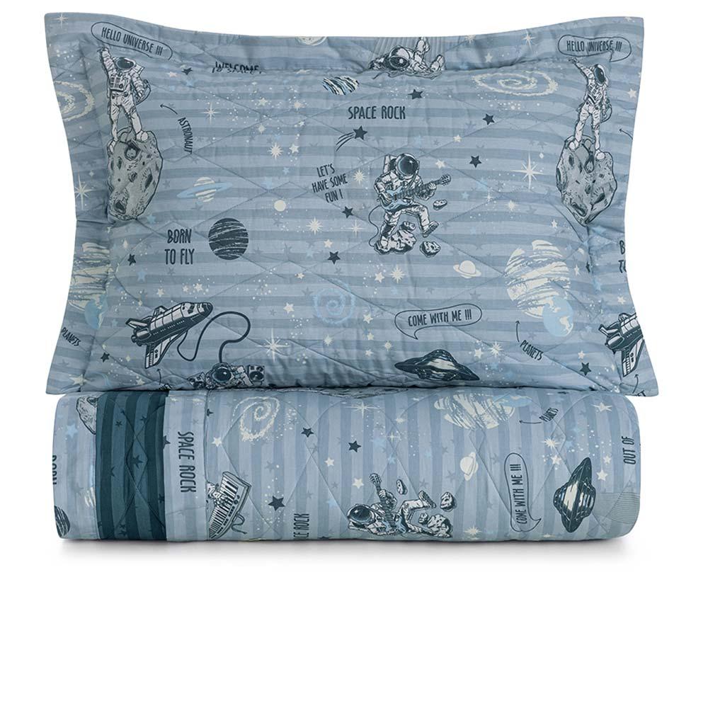 Colcha Solteiro 200 Fios Espacial - Karsten Estampada