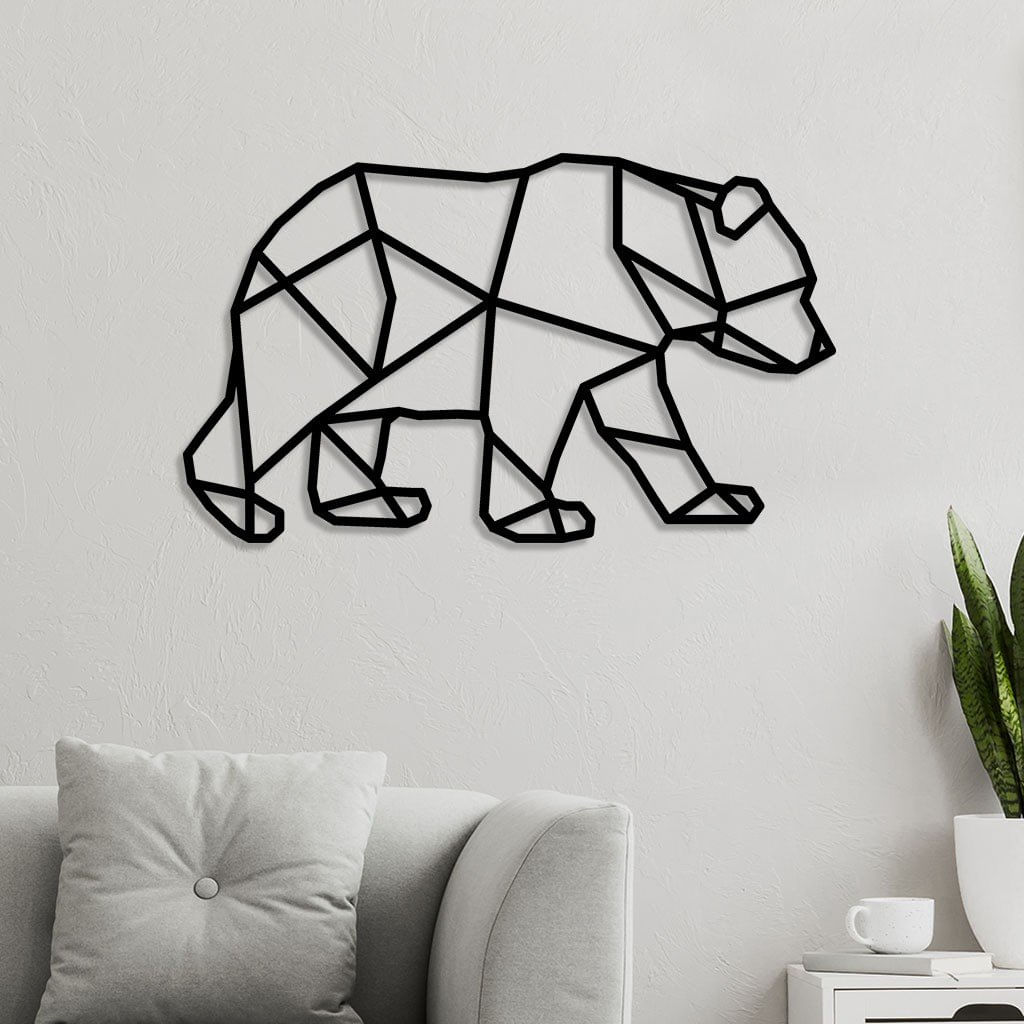 Escultura de Parede em MDF Urso Geométrico