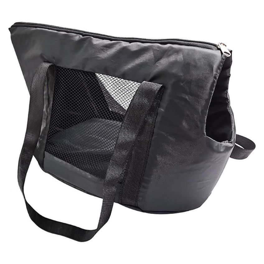 Bolsa Mochila Pet Cachorro Preta Gato Dobravel Viagem Passeio Carro Sacola Alca Ombro - imagem 5
