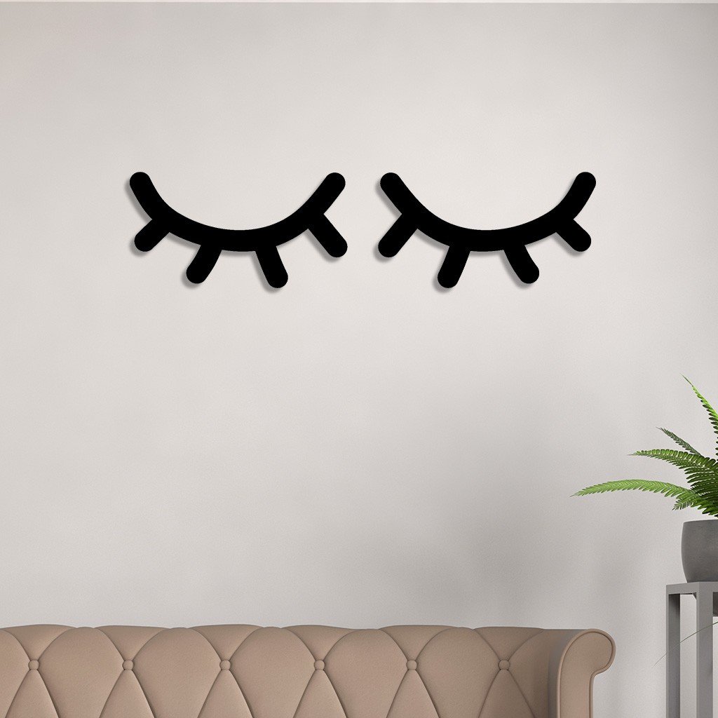 Escultura de Parede em MDF Cílios