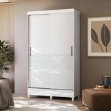 Guarda-roupa Santos Andirá Fit 2 Portas, 2 Gavetas Com Cabideiro E Maleiro Solteiro 106,6 Cm De Largura