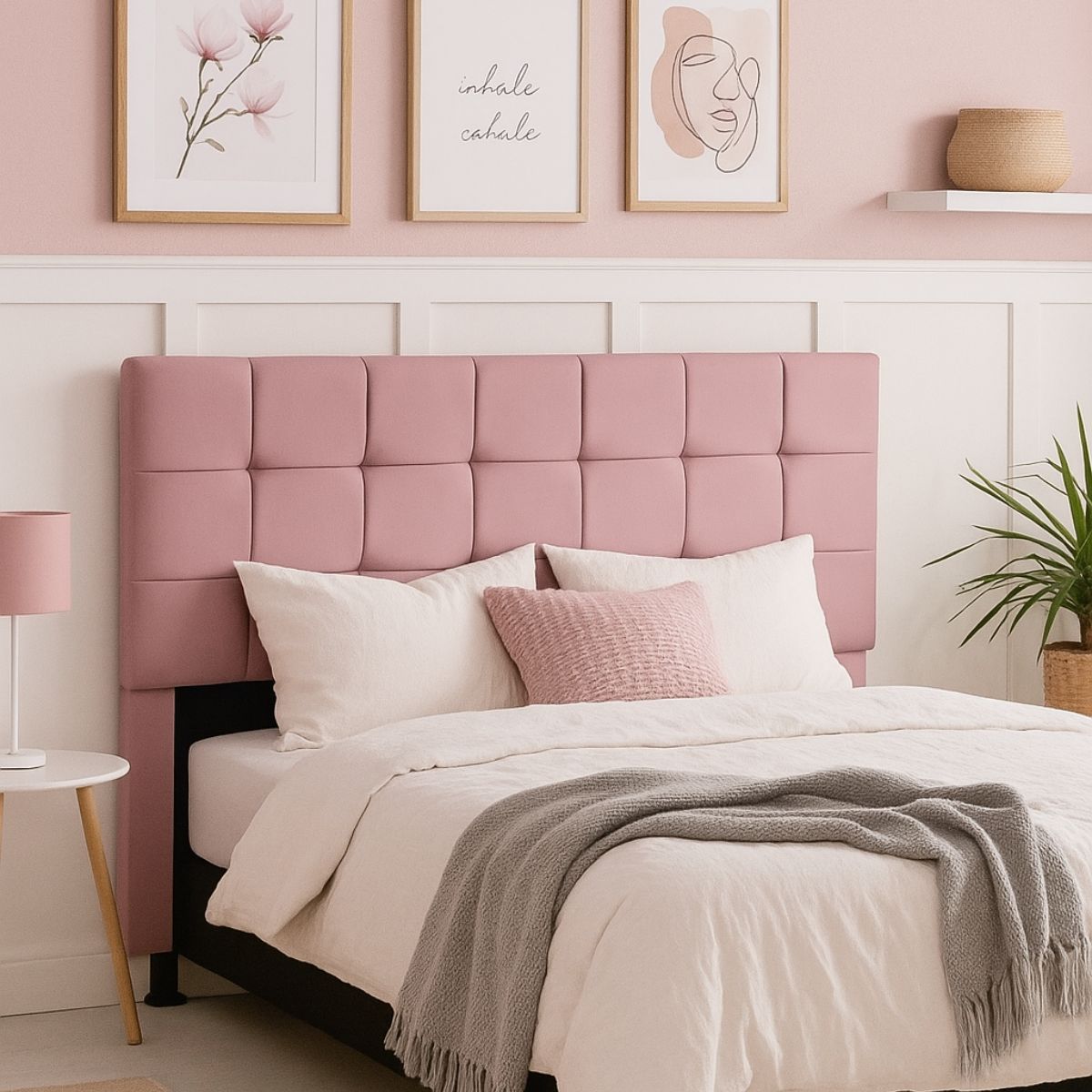 Cabeceira Cama De Queen 160 Cm Malta Em Suede Com Frame