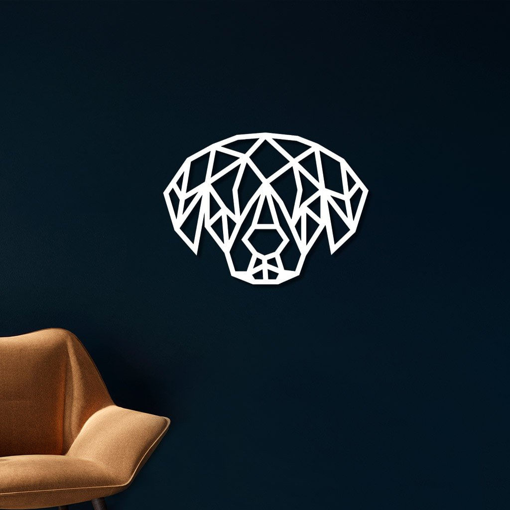 Escultura de Parede em MDF Cachorro Geométrico 2