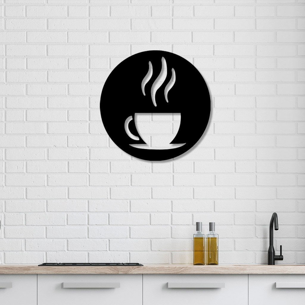 Escultura de Parede Circular em  MDF Café