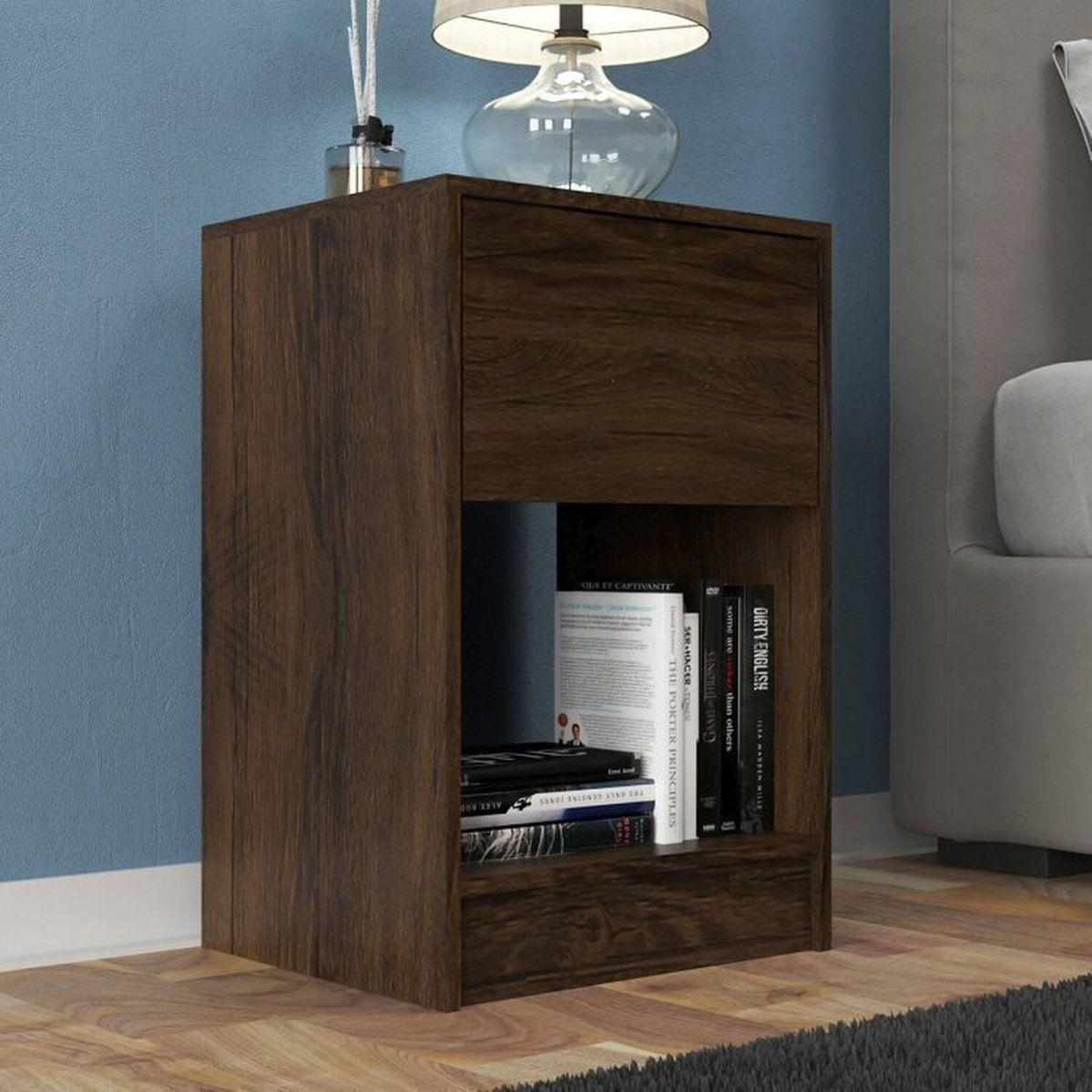 Kit Com 2 Mesas De Cabeceira Bravo Com Gaveta E Nicho Marrom