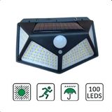 Luminária Solar Jardim 100 Leds Compacta Eficiente