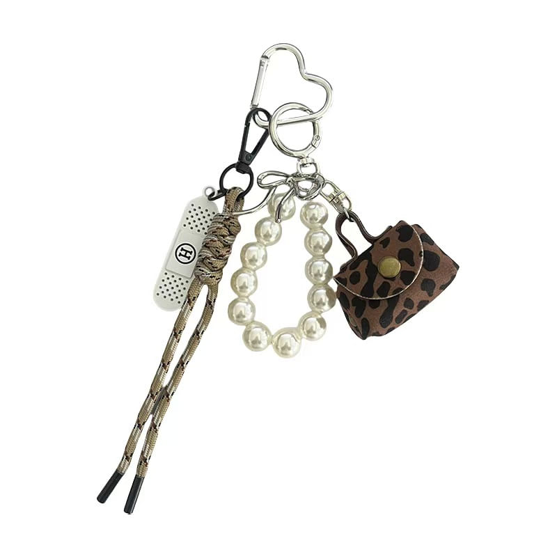 Chaveiro De Corda Trançada Zomii Leopard — Bolsa Elegante E Pendente De Chave