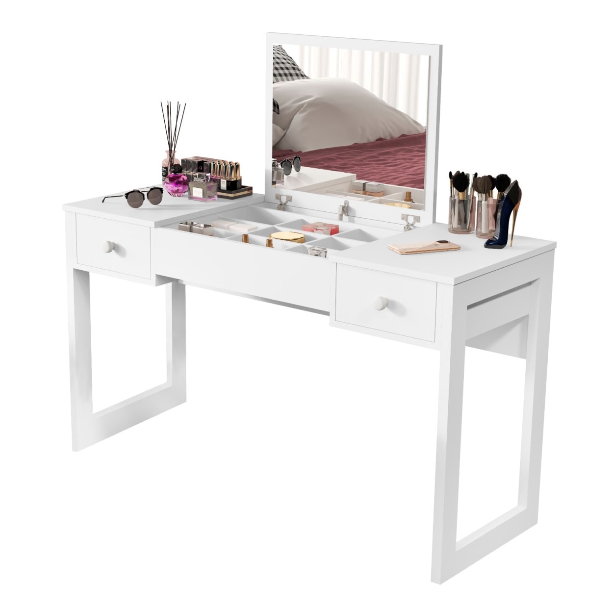 Penteadeira Luanda 100% Mdf Fenix Branco