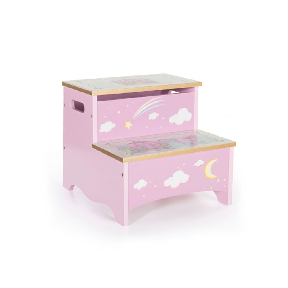 Storage Step-up Guidecraft Pintado À Mão Com Tema De Princesa Rosa