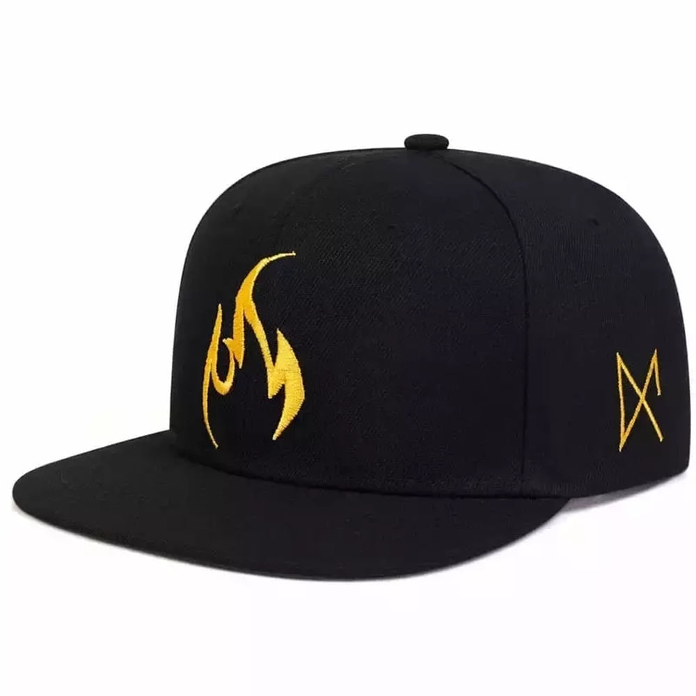 Boné Beisebol Snapback Unissex Bordado Aba Reta Amarelo