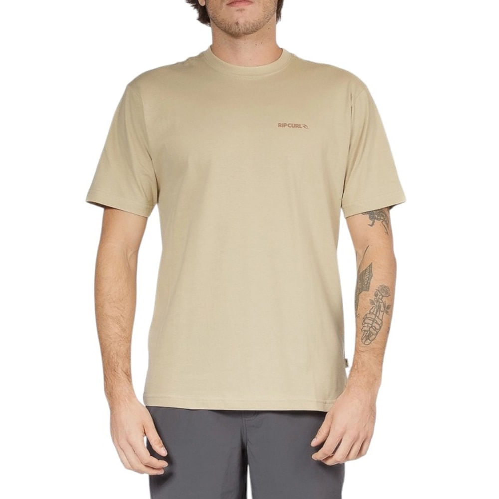 Camiseta Rip Curl Brand Icon Khaki Sand