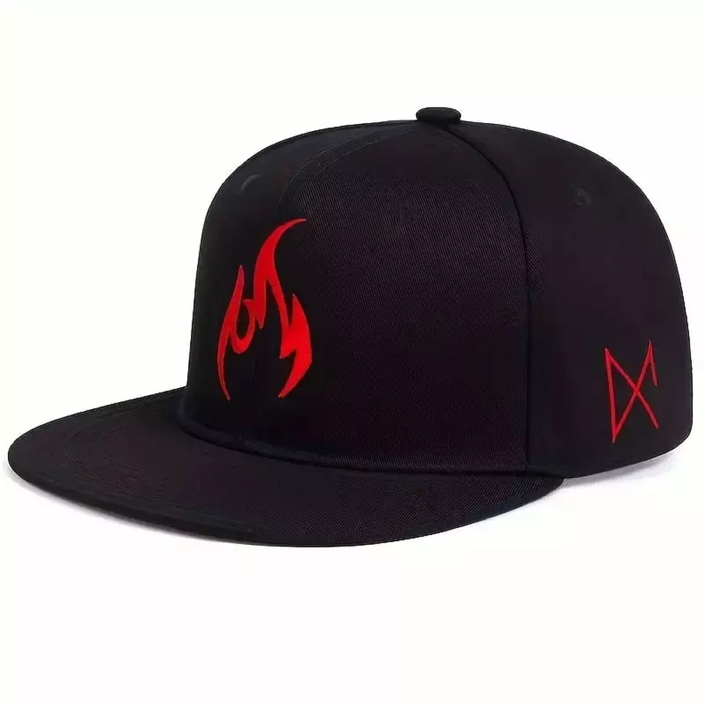 Boné Beisebol Snapback Unissex Bordado Aba Reta Vermelho