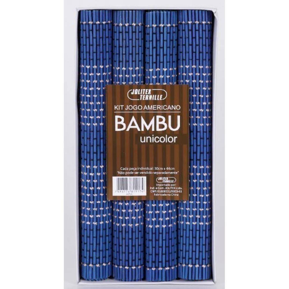 Kit Jogo Americano Bambu 4 Peças Unicolor Jolitex