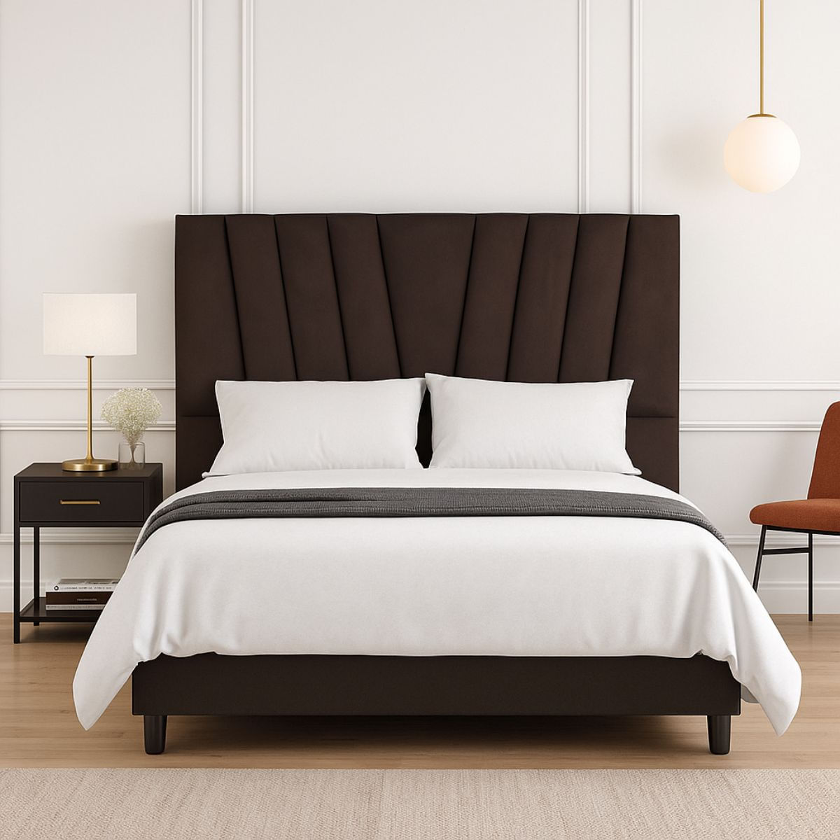 Cabeceira Cama Box Solteiro 90 Cm Lizza Em Corino Com Frame