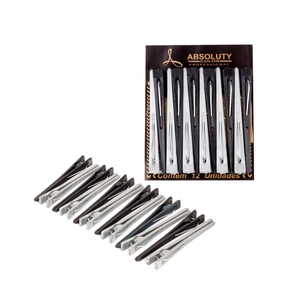 Prendedor Grampo Para Cabelos Com 12 Clips
