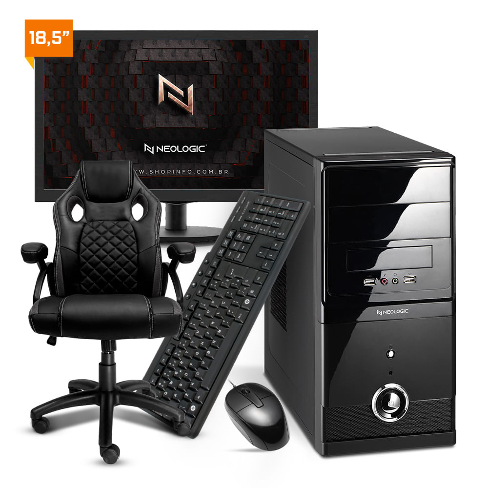 Computador Completo Neologic Nli81911 Intel Core I5 10400 8gb 1tb + Cadeira U Unica Unica