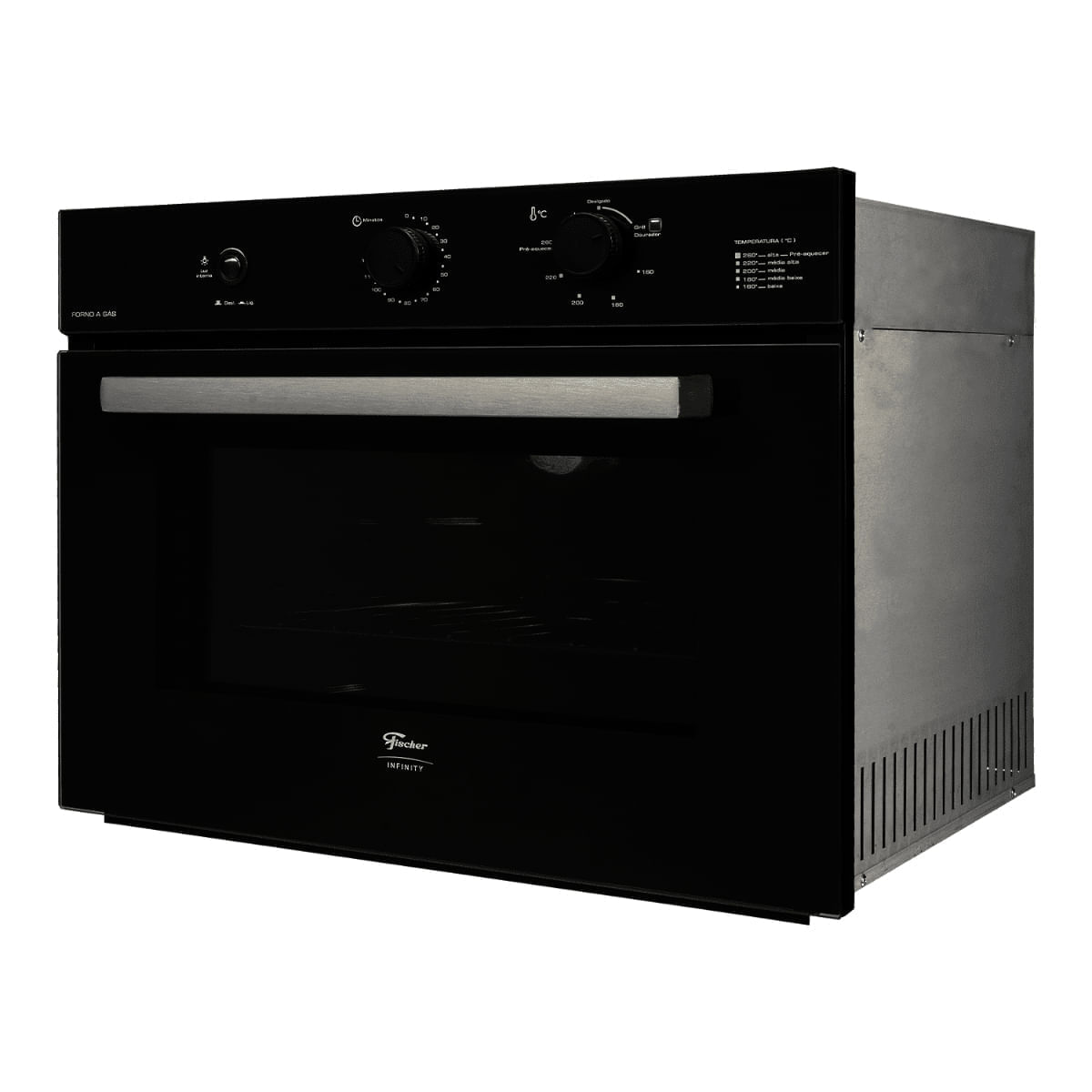 Forno A Gás De Embutir Fischer Infinity 50 Litros Com Grill 127v Fischer