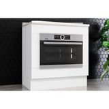 Balcão Cozinha P/ Cooktop C/ Tampo Americana Forno De Embutir 80cm Branco - Henn