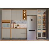 Kit Cozinha Modulada 5 Peças Allure (2aéreos+1balcão+1cristaleira+1paneleiro) Cp14 Jequitiba/gris Fosco - Linea Brasil