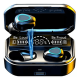 Fone De Ouvido Preto Tws À Prova De Suor Com Carregador Portátil E Display