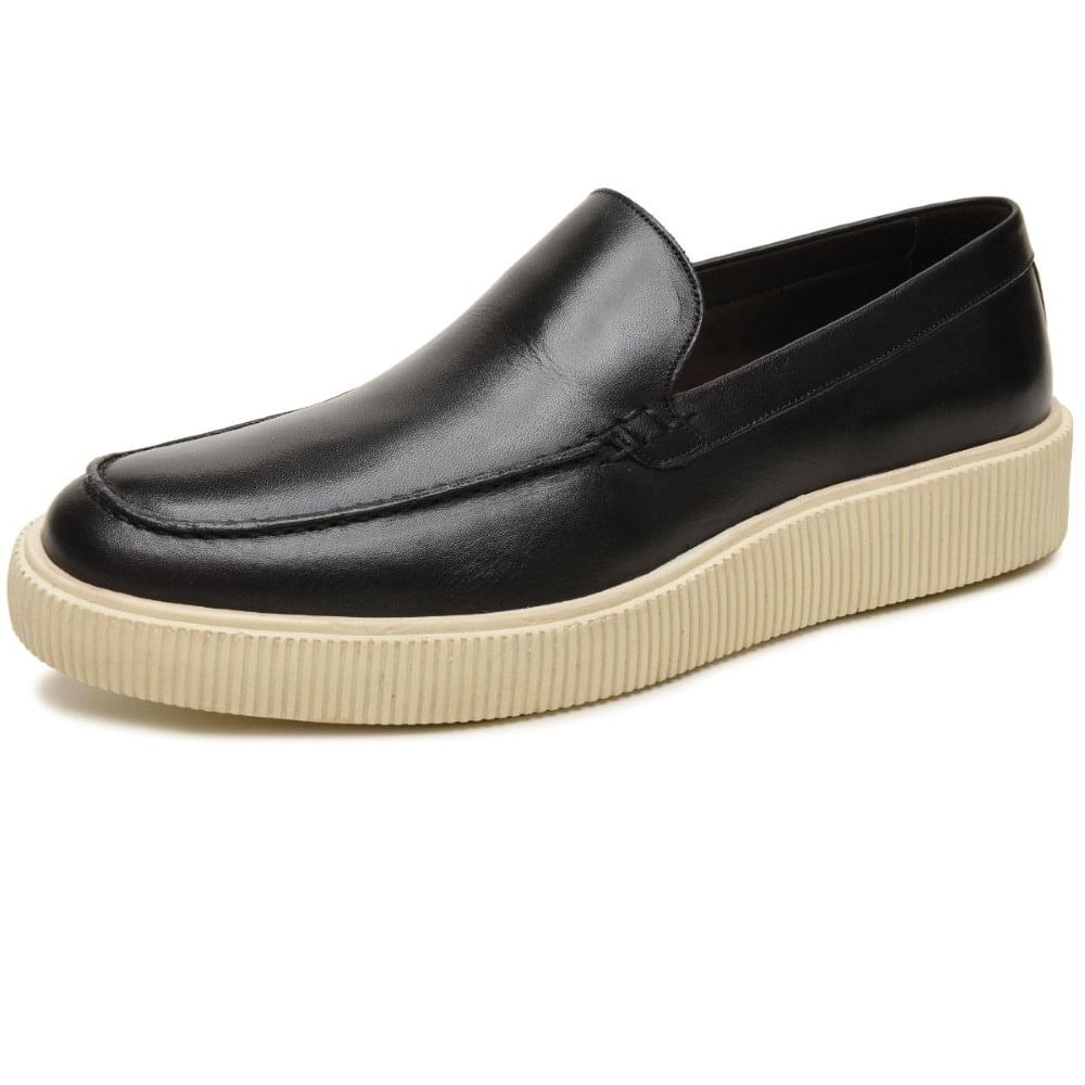 Sapato Loafer Masculino Couro Esporte Fino Mocassim Solado Borracha Palmilha Espumada Calce Facil