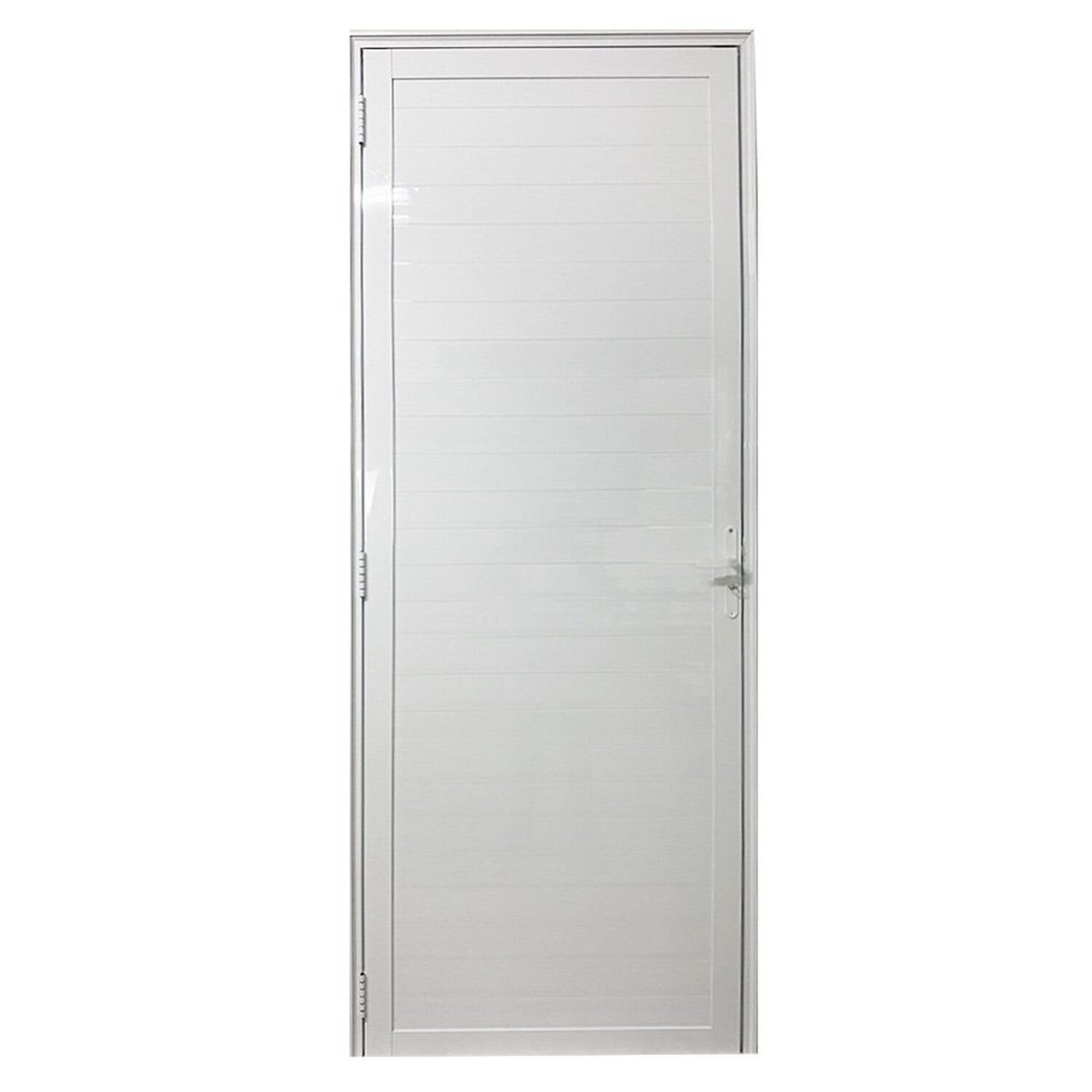 Porta Lambril Com Maçaneta E Fechadura De Banheiro 210x80cm Lado Esquerdo Veneza Branco