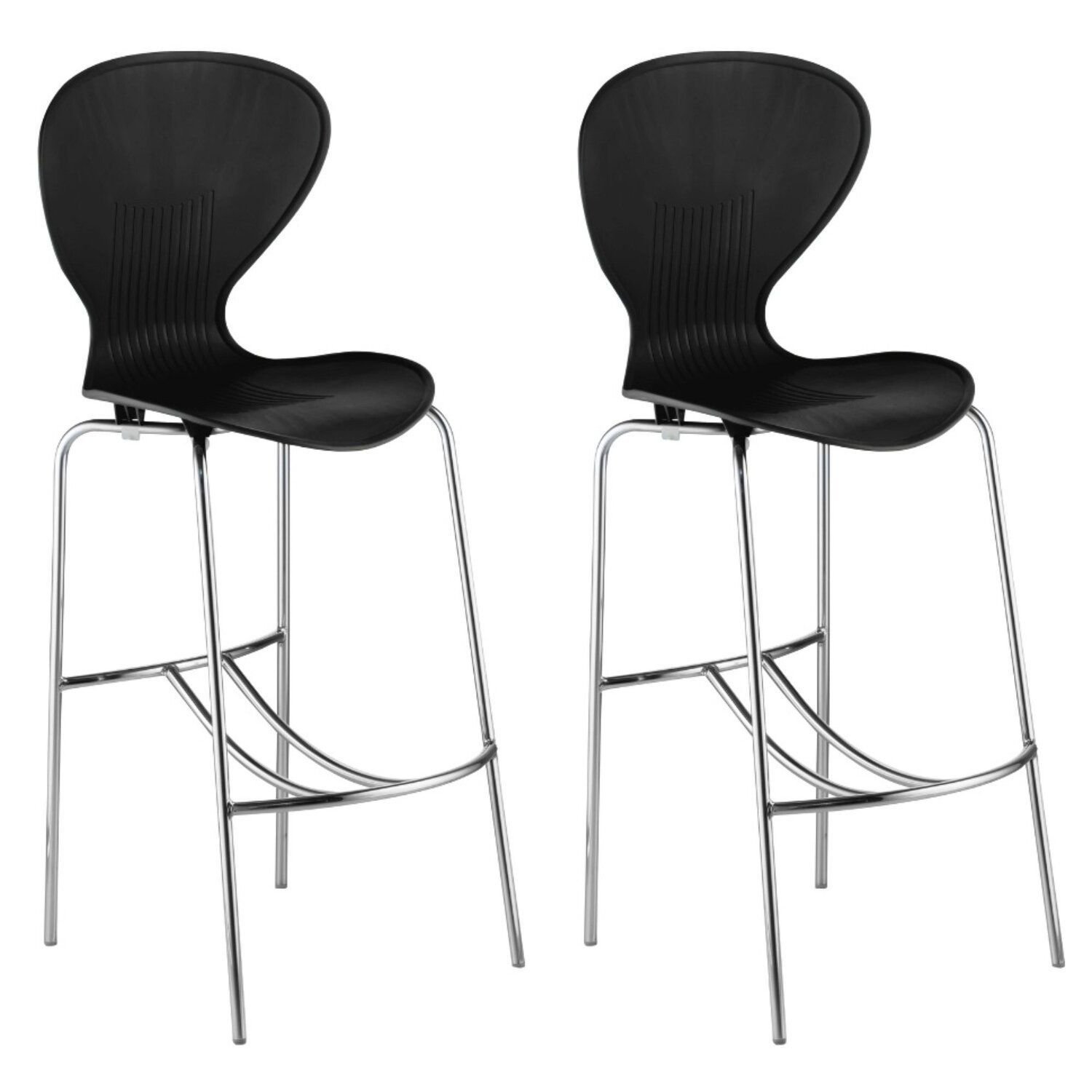 Kit 2 Banquetas Alta Com Encosto Flash Preto