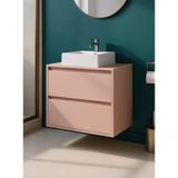 Gabinete Para Banheiro Com Cuba 60cm Mdf Rosa Dubai - On Móveis