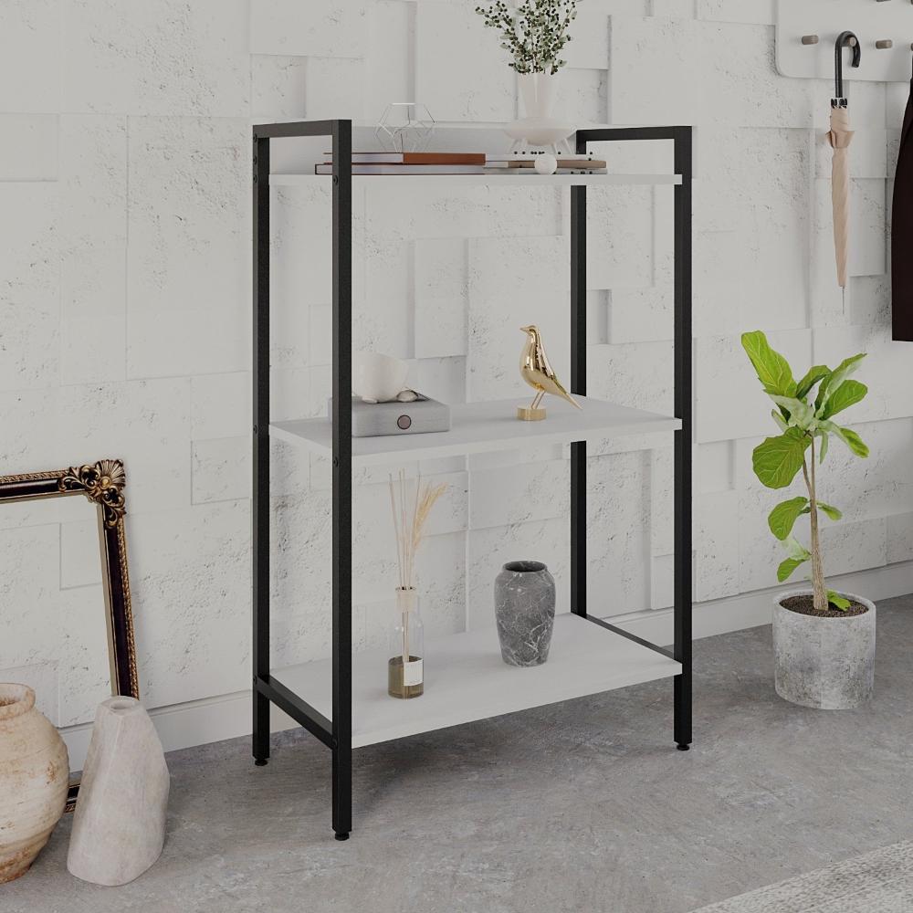 Estante Para Livros Industrial Aço Multiuso 3 Prateleiras 104x60cm Active Espresso Móveis Branco Chess