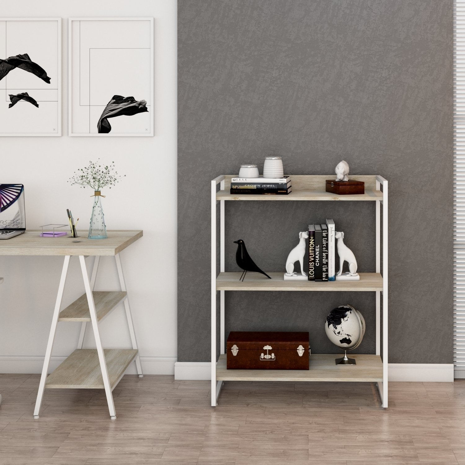 Estante Multiuso 104cmx80cm 3 Prateleiras Kuadra