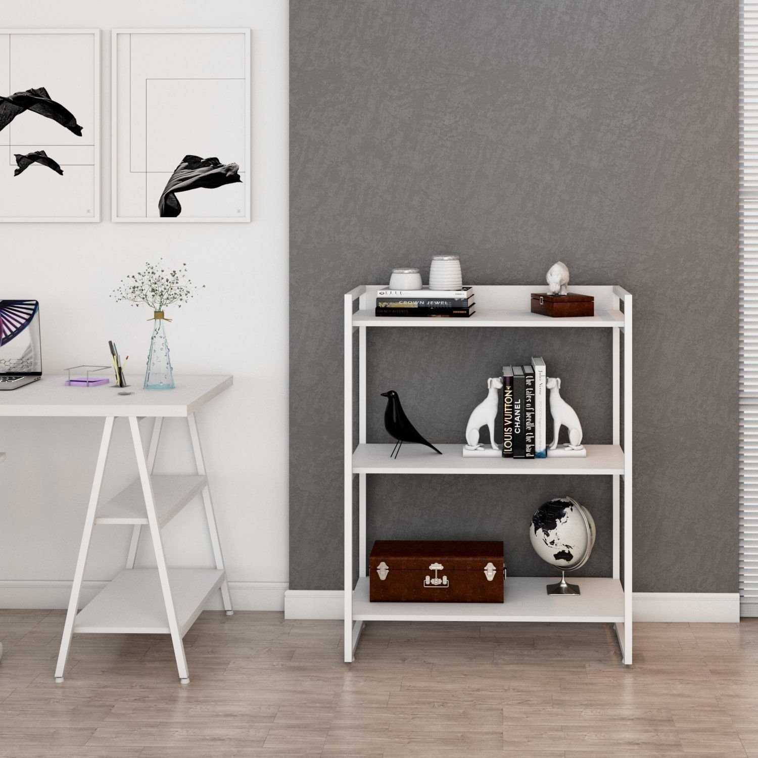 Estante Multiuso 104cmx80cm 3 Prateleiras Kuadra