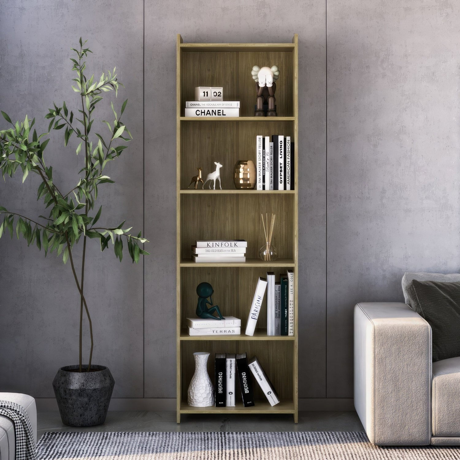 Estante Livreiro Com 5 Prateleiras 2328 Carvalho