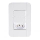 Conjunto 4x2 2 Interruptores Paralelos 10 A 250 V 1 Tomada 2p+t 10 A 250 V Tramontina Tablet